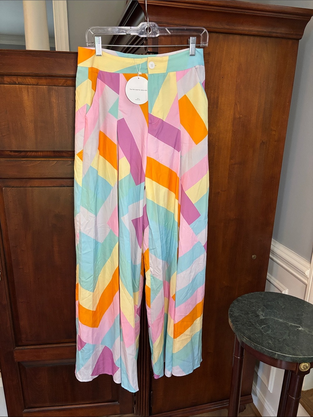 SHEIN Vcay Geo Pattern Flowy Pants - Picture 3 of 8